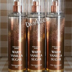 3X Bath & Body Works WARM VANILLA SUGAR 8 FL OZ Mist Sprays Collection Set